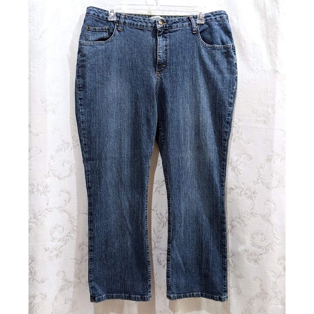 Vintage 90s High Waist Boot Cut Faded Jeans 22WP Petite Stretch High Rise Riders